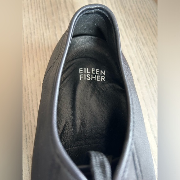 EILEEN FISHER Nod Black Leather Sneakers - Picture 6 of 11